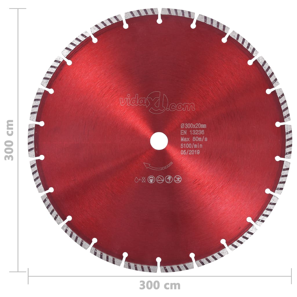 Disc diamantat de tăiere cu turbo, oțel, 300 mm - Lando