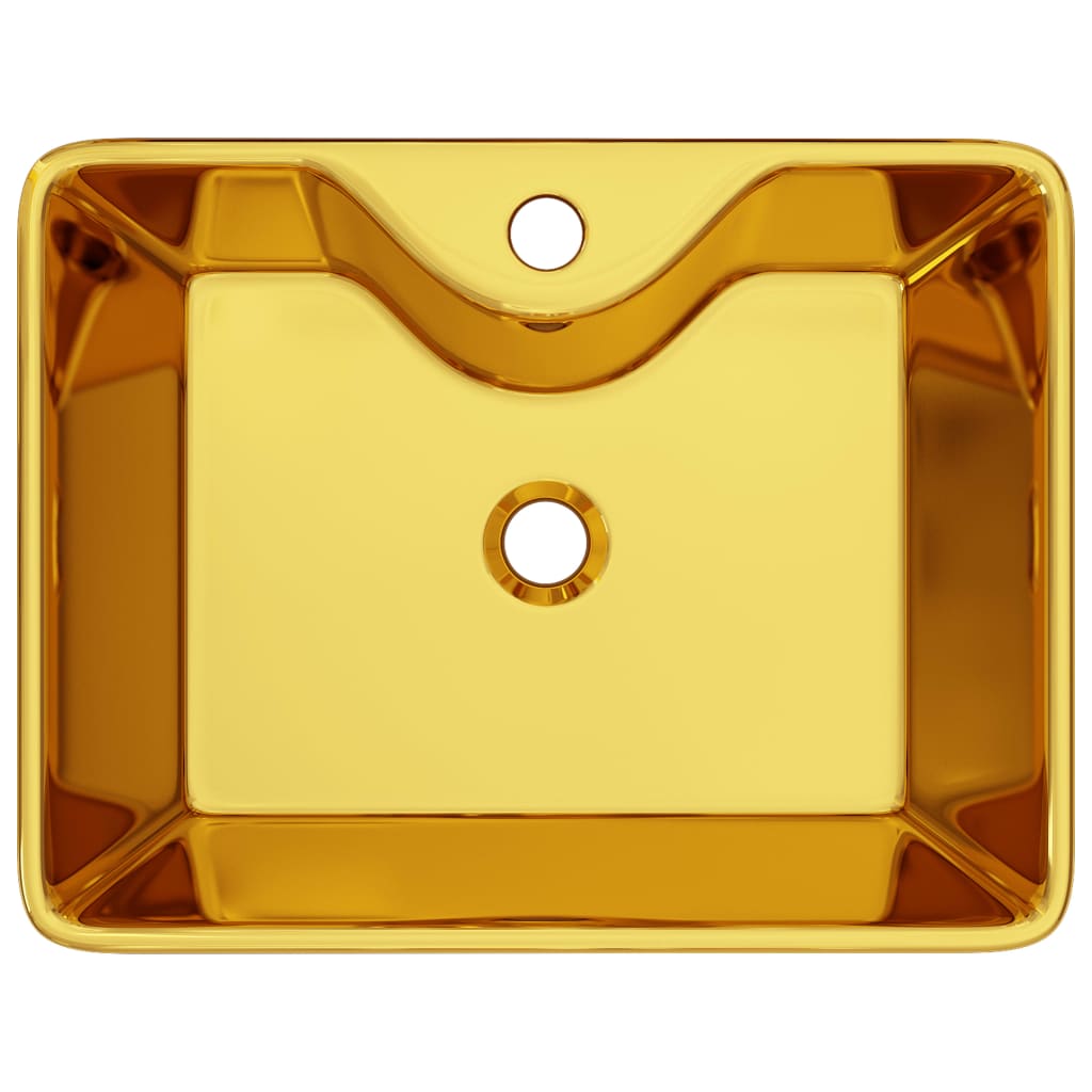 Chiuvetă cu orificiu de robinet, auriu, 48x37x13,5 cm, ceramică Lando - Lando