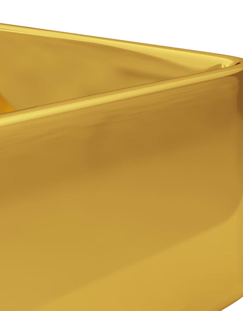 Загрузите изображение в средство просмотра галереи, Chiuvetă cu orificiu de robinet, auriu, 48x37x13,5 cm, ceramică Lando - Lando
