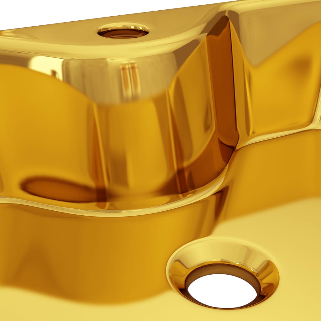 Chiuvetă cu orificiu de robinet, auriu, 48x37x13,5 cm, ceramică Lando - Lando