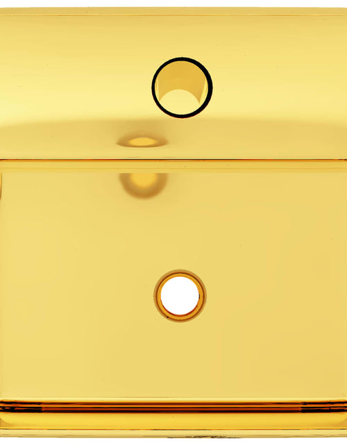 Загрузите изображение в средство просмотра галереи, Chiuvetă cu orificiu de robinet, auriu, 38x30x11,5 cm, ceramică Lando - Lando
