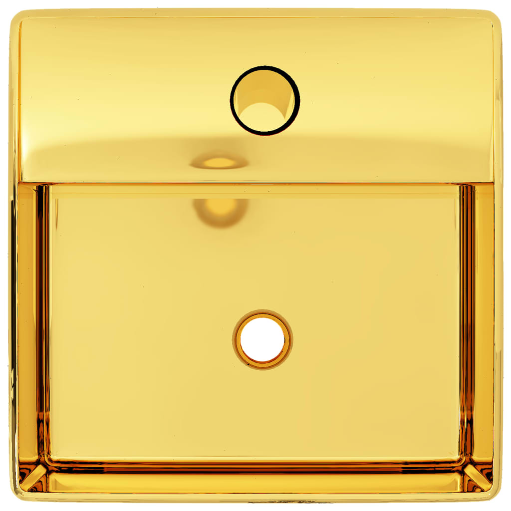 Chiuvetă cu orificiu de robinet, auriu, 38x30x11,5 cm, ceramică Lando - Lando