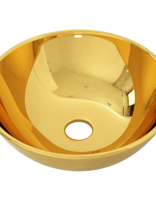 Загрузите изображение в средство просмотра галереи, Chiuvetă de baie, auriu, 28 x 10 cm, ceramică Lando - Lando
