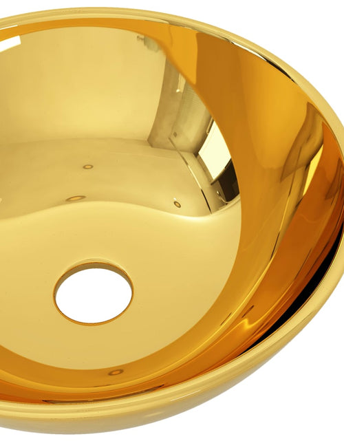 Загрузите изображение в средство просмотра галереи, Chiuvetă de baie, auriu, 28 x 10 cm, ceramică Lando - Lando
