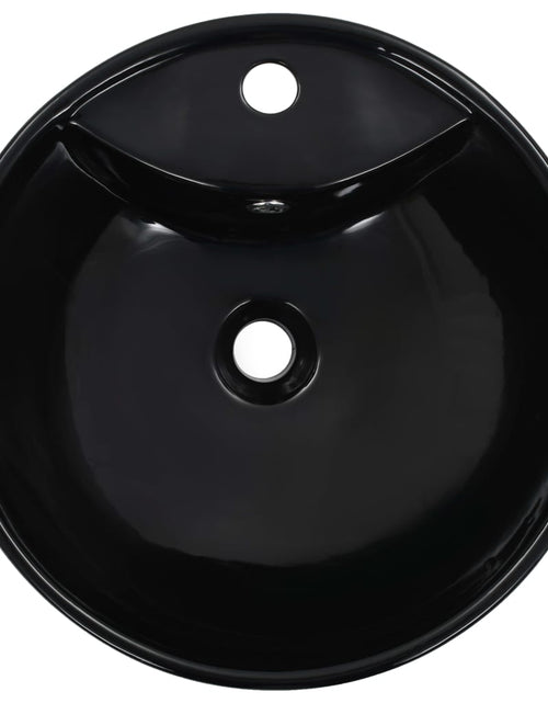 Încărcați imaginea în vizualizatorul Galerie, Chiuvetă cu preaplin, negru, 46,5 x 18 cm, ceramică Lando - Lando
