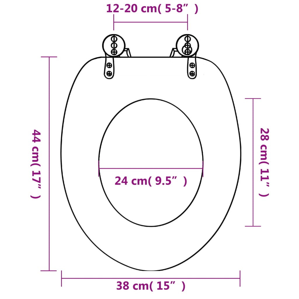 Capac WC cu închidere silențioasă, MDF, design stea de mare Lando - Lando