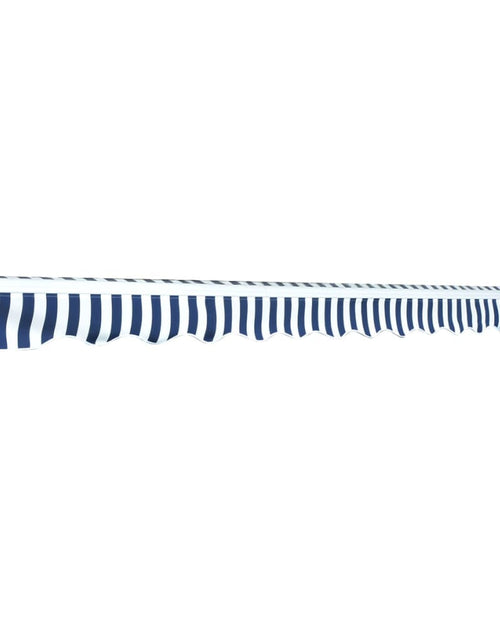 Încărcați imaginea în vizualizatorul Galerie, Copertină pliabilă cu acționare manuală, 450 cm, albastru/alb - Lando
