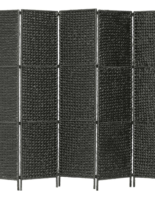 Încărcați imaginea în vizualizatorul Galerie, Paravan cameră cu 5 panouri, negru, 193x160 cm, zambilă de apă - Lando
