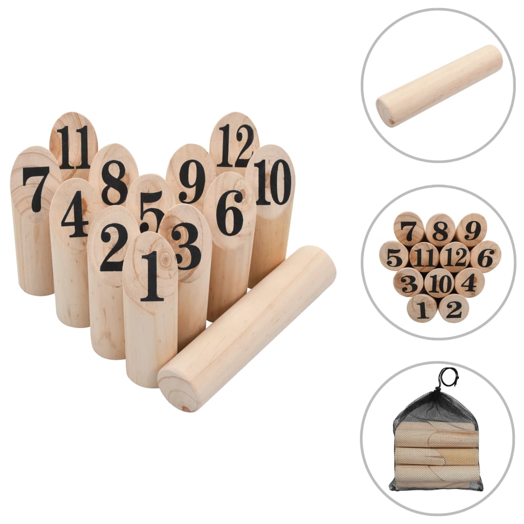 Set pentru joc Kubb cu numere, lemn Lando - Lando