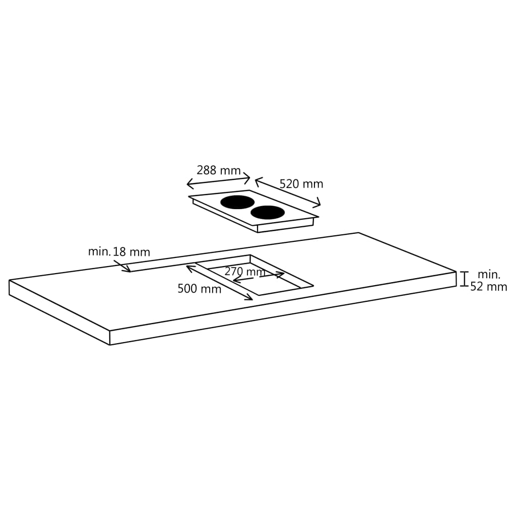 Plită ceramică cu 2 arzătoare, control tactil, 3000 W Lando - Lando