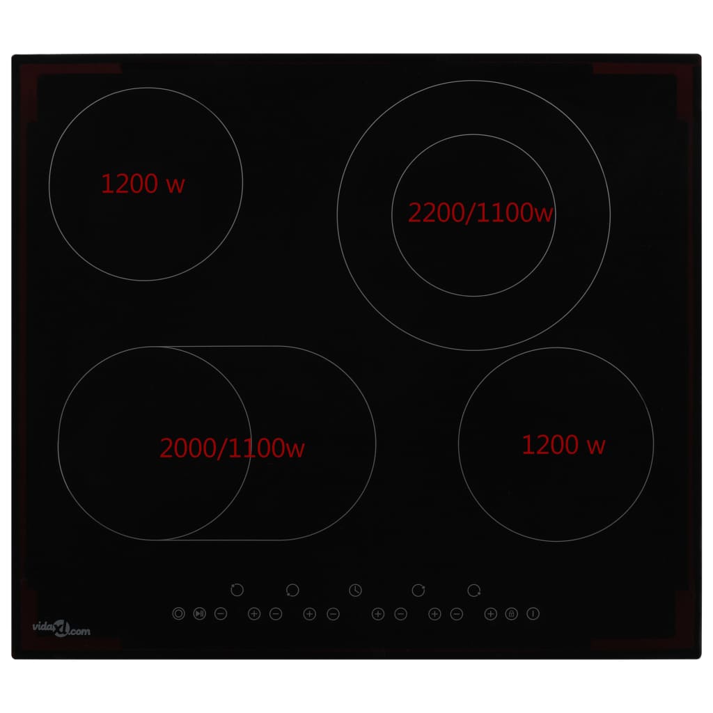 Plită ceramică cu 4 arzătoare, control tactil, 6600 W Lando - Lando