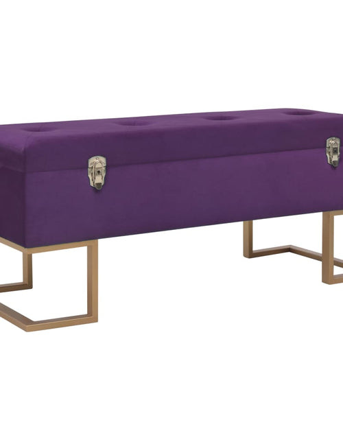 Încărcați imaginea în vizualizatorul Galerie, Banchetă cu un compartiment de depozitare violet 105cm catifea - Lando
