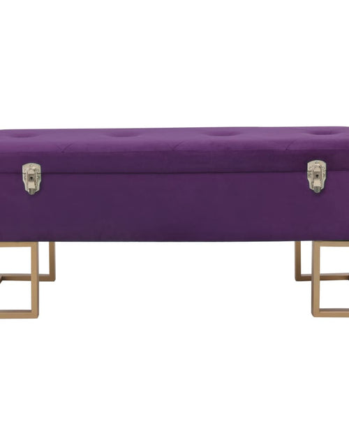 Загрузите изображение в средство просмотра галереи, Banchetă cu un compartiment de depozitare violet 105cm catifea - Lando
