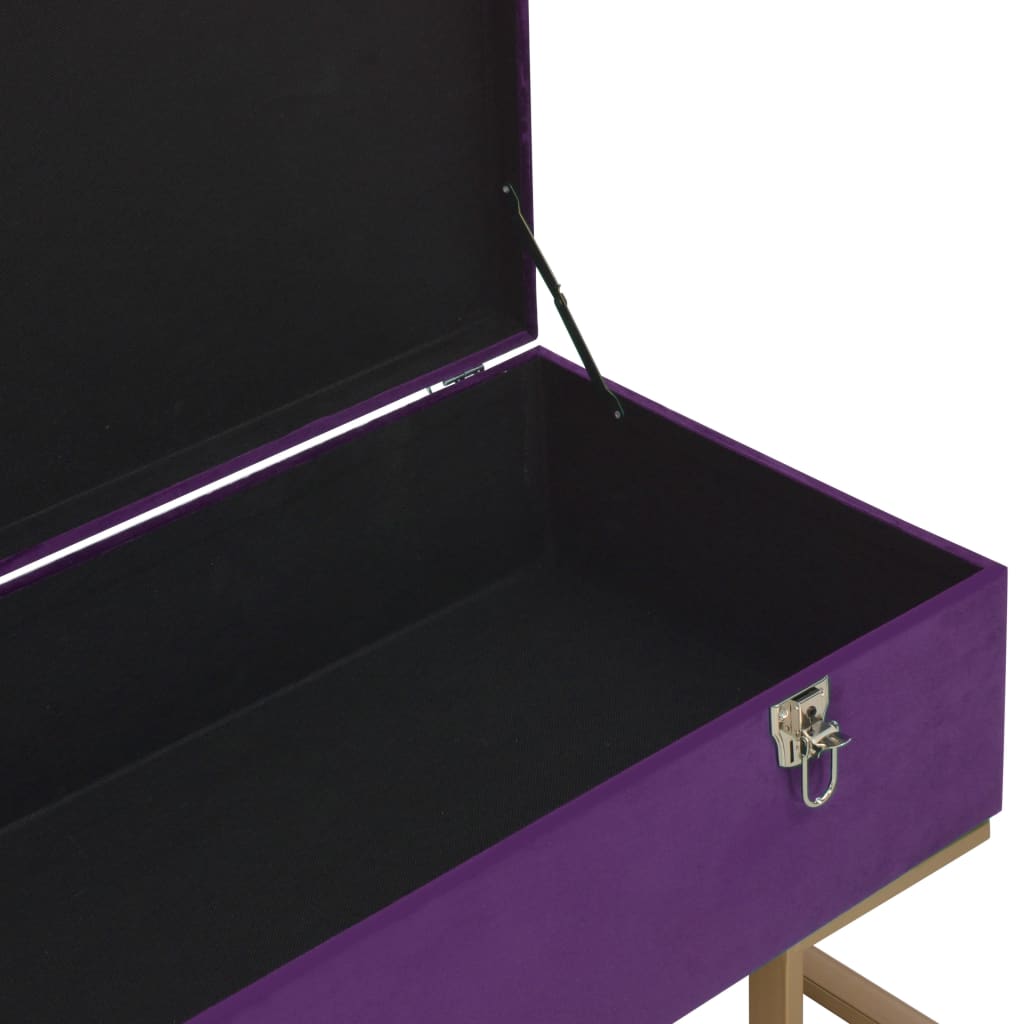 Banchetă cu un compartiment de depozitare violet 105cm catifea - Lando