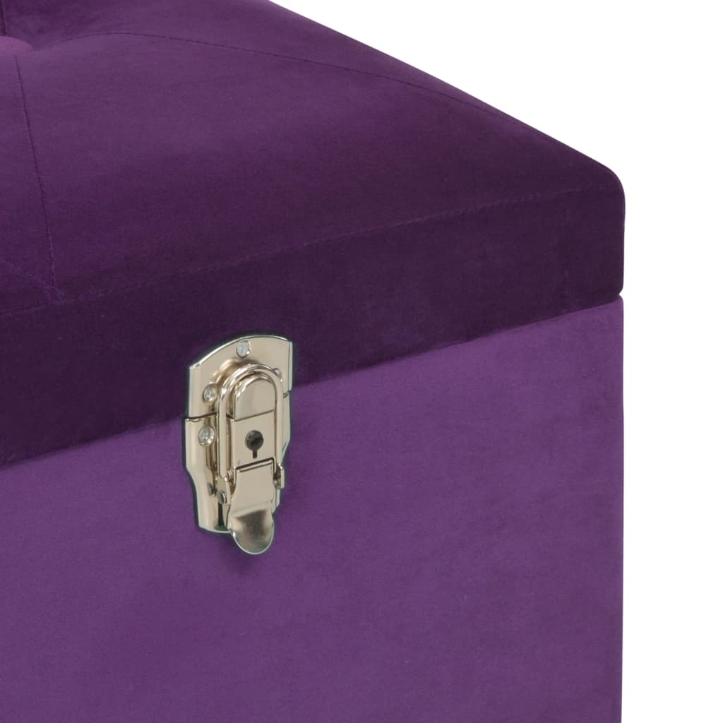 Banchetă cu un compartiment de depozitare violet 105cm catifea - Lando