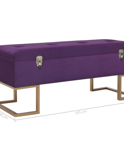 Загрузите изображение в средство просмотра галереи, Banchetă cu un compartiment de depozitare violet 105cm catifea - Lando
