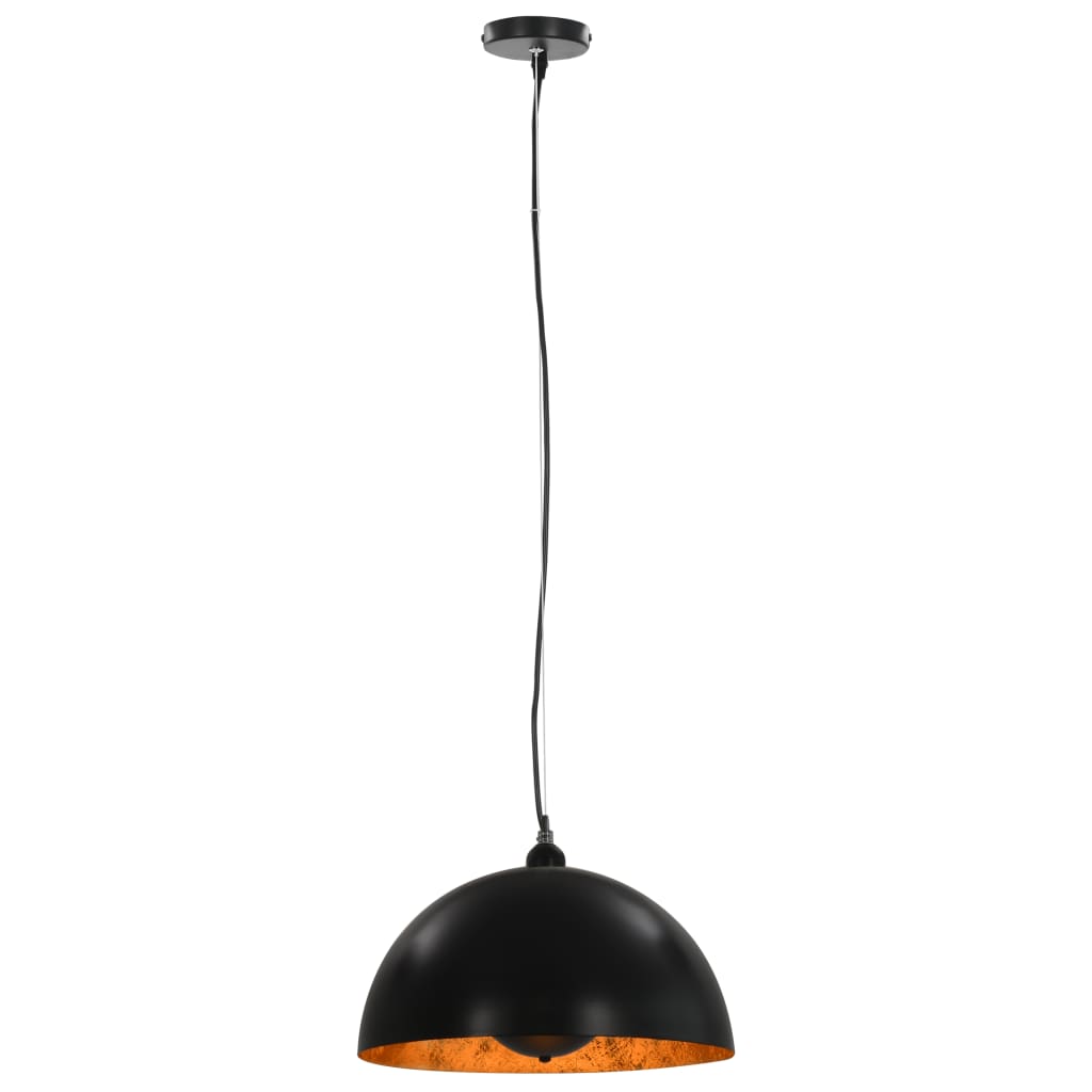 Lustre, 2 buc., negru și auriu, semisferic, 40 cm, E27 - Lando