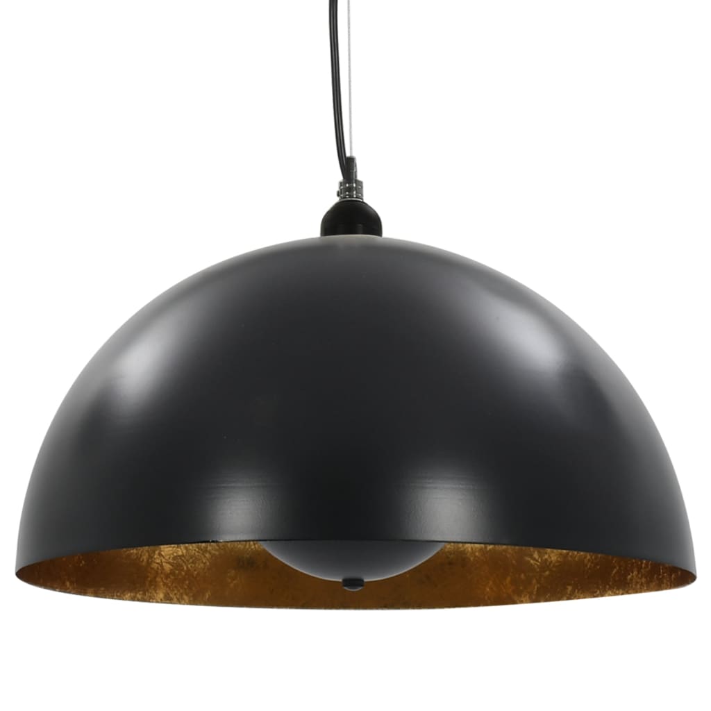 Lustre, 2 buc., negru și auriu, semisferic, 40 cm, E27 - Lando