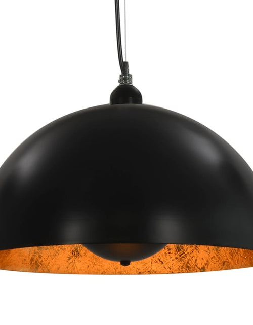 Încărcați imaginea în vizualizatorul Galerie, Lustre, 2 buc., negru și auriu, semisferic, 40 cm, E27 - Lando
