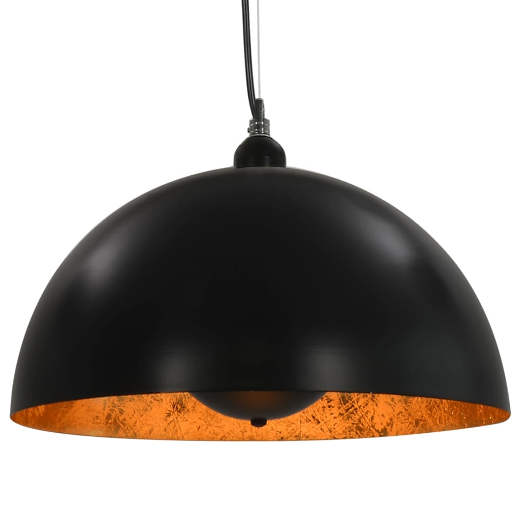 Lustre, 2 buc., negru și auriu, semisferic, 40 cm, E27 - Lando