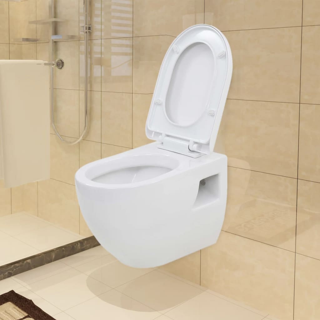 Toaletă suspendată cu rezervor WC ascuns, alb, ceramică - Lando