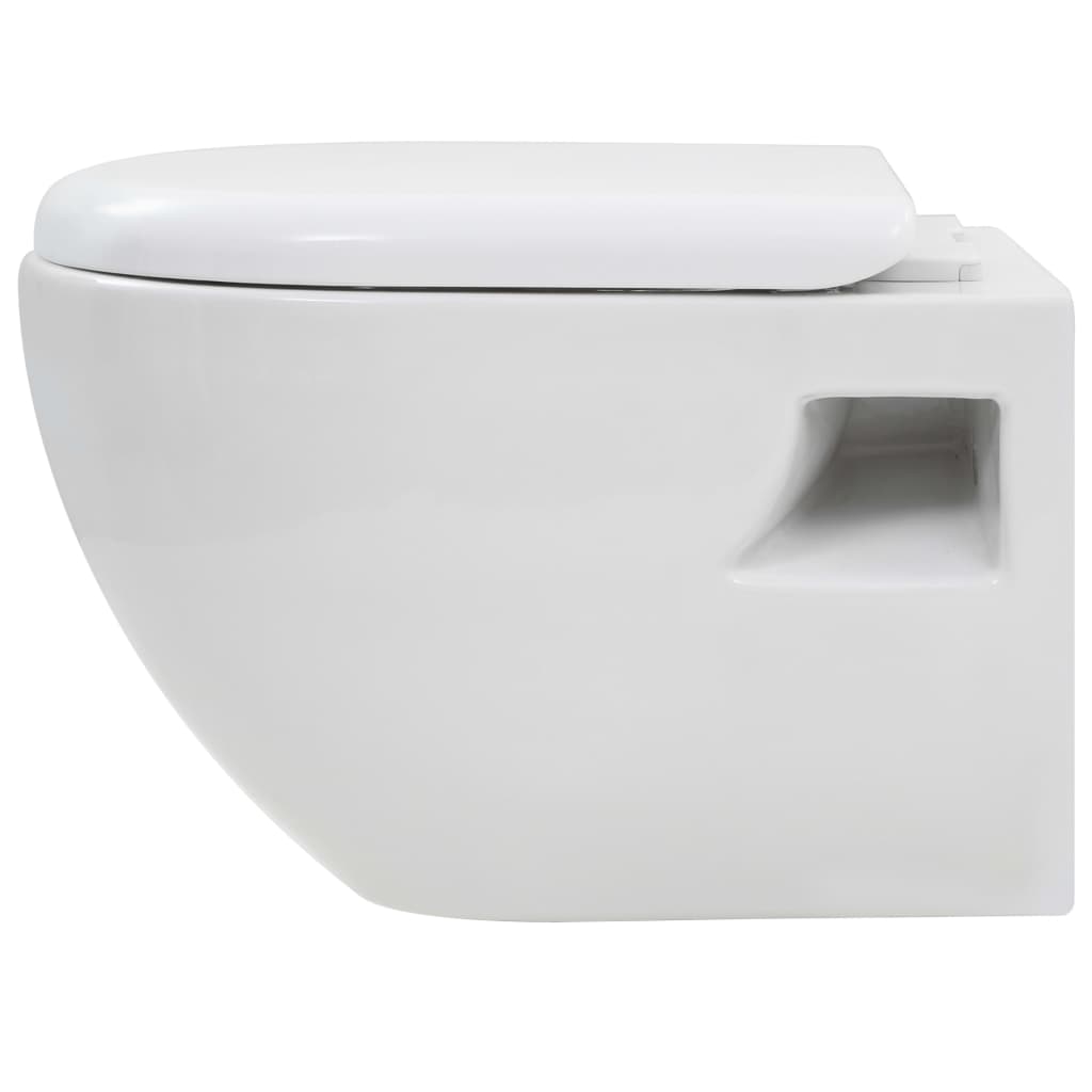Toaletă suspendată cu rezervor WC ascuns, alb, ceramică - Lando