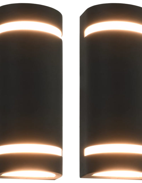 Încărcați imaginea în vizualizatorul Galerie, Lămpi de perete pentru exterior 2 buc. negru 35 W semirotund Lando - Lando
