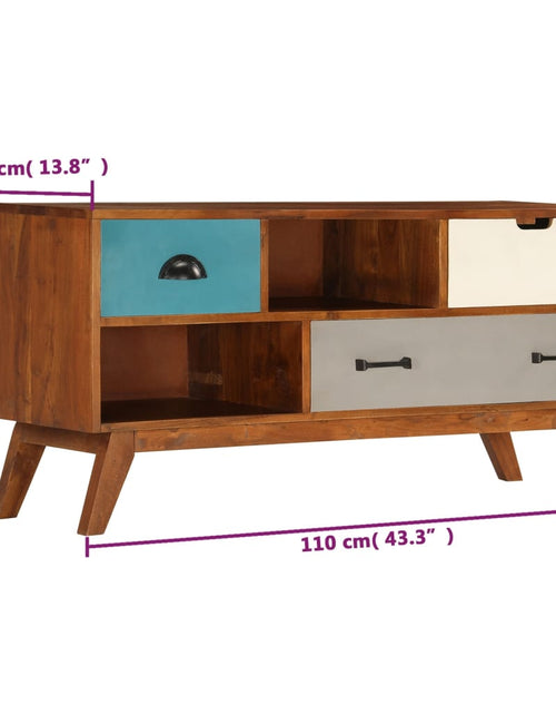 Загрузите изображение в средство просмотра галереи, Comodă TV cu 3 sertare, 110x35x50 cm, lemn masiv acacia Lando - Lando
