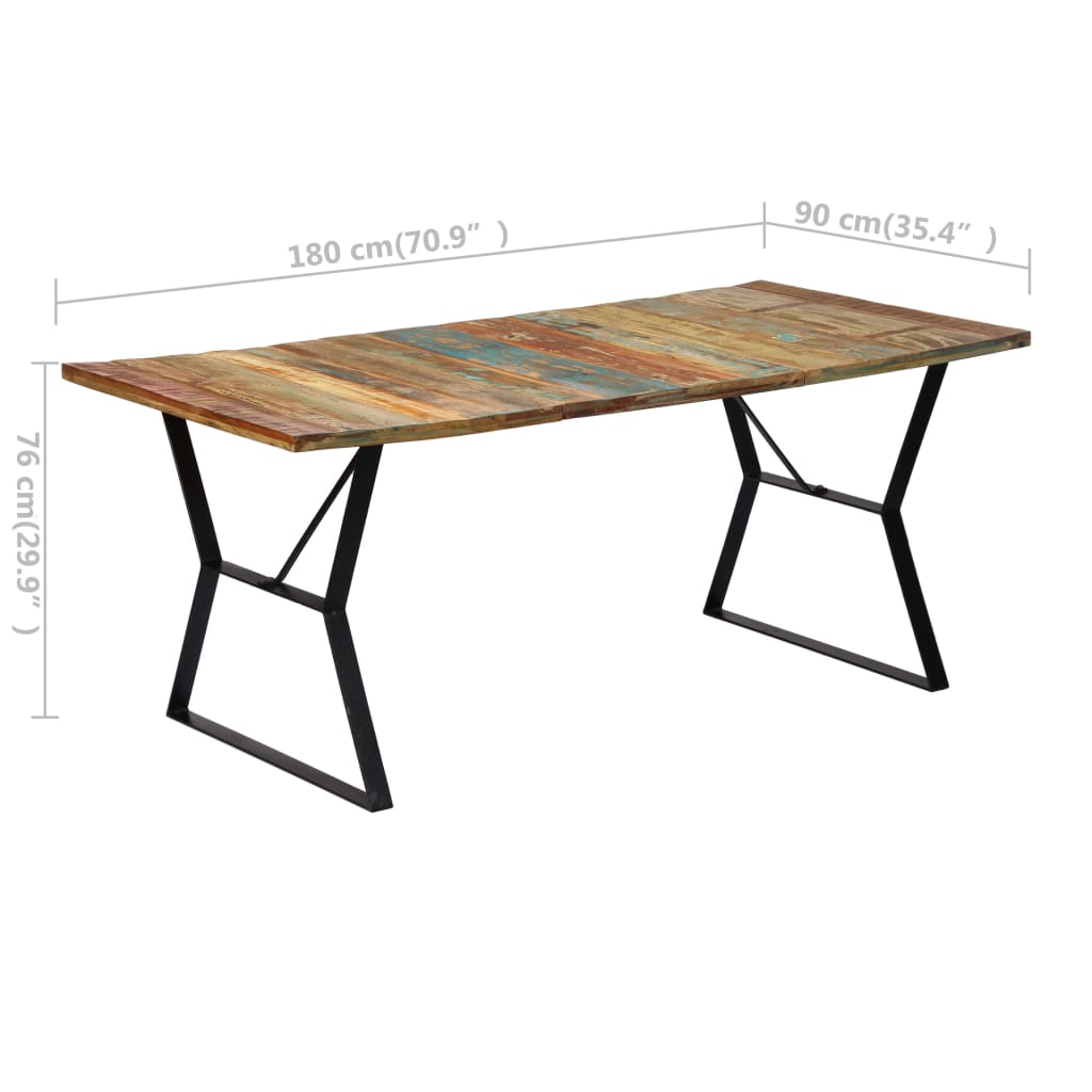 Masă de bucătărie, 180 x 90 x 76 cm, lemn masiv reciclat - Lando