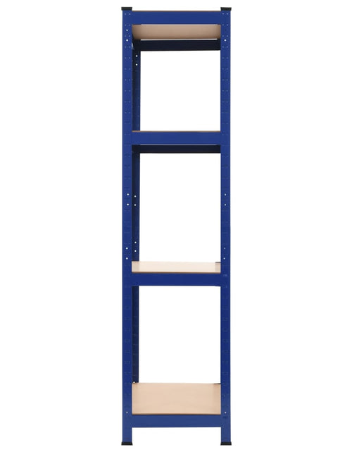 Încărcați imaginea în vizualizatorul Galerie, Raft depozitare cu 4 niveluri, oțel albastru&amp;lemn prelucrat - Lando
