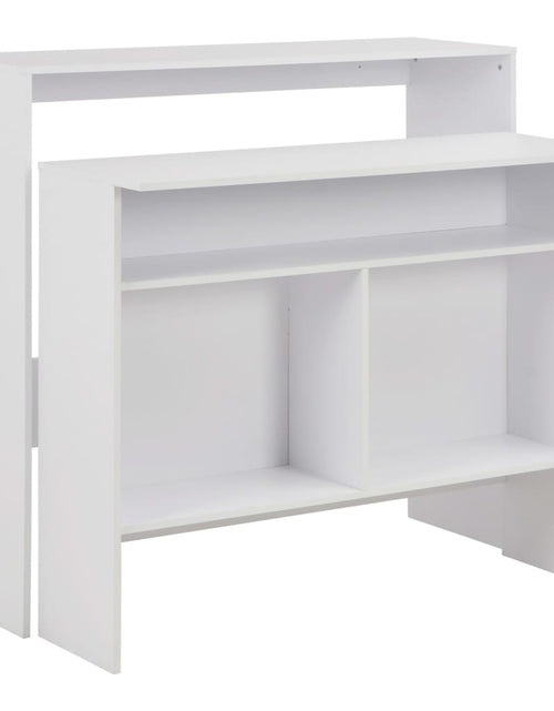 Загрузите изображение в средство просмотра галереи, Masă de bar cu 2 blaturi, alb, 130x40x120 cm - Lando
