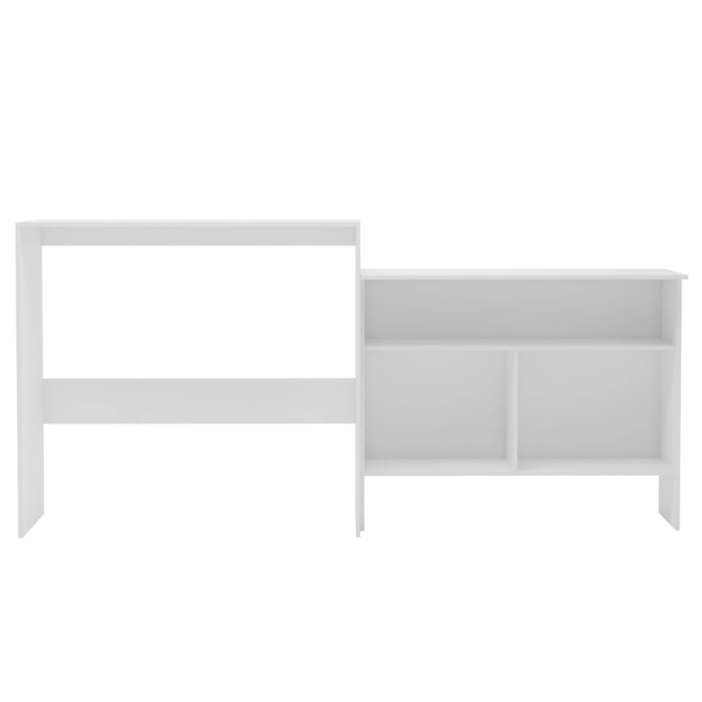 Masă de bar cu 2 blaturi, alb, 130x40x120 cm - Lando