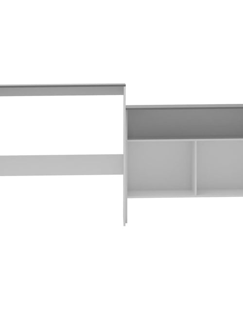 Загрузите изображение в средство просмотра галереи, Masă de bar cu 2 blaturi, alb și gri, 130x40x120 cm - Lando
