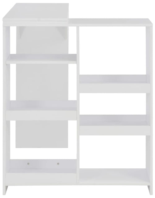 Încărcați imaginea în vizualizatorul Galerie, Masă de bar cu raft mobil, alb, 138x39x110 cm - Lando
