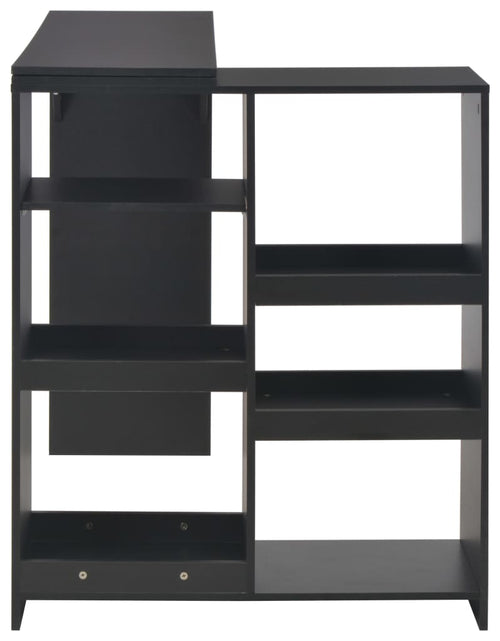 Încărcați imaginea în vizualizatorul Galerie, Masă de bar cu raft mobil, negru, 138x39x110 cm - Lando
