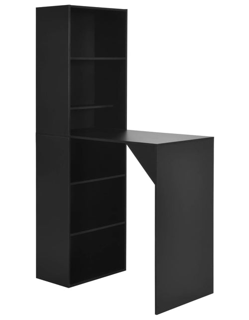 Încărcați imaginea în vizualizatorul Galerie, Masă de bar cu dulap, negru, 115 x 59 x 200 cm - Lando

