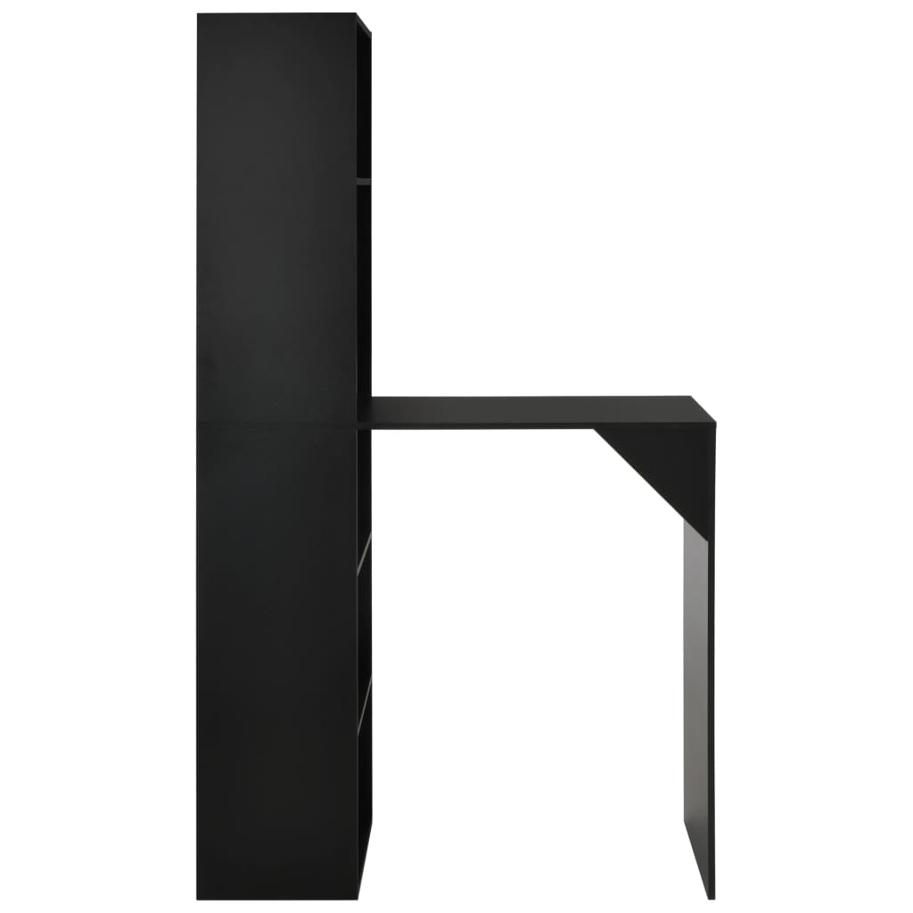 Masă de bar cu dulap, negru, 115 x 59 x 200 cm - Lando