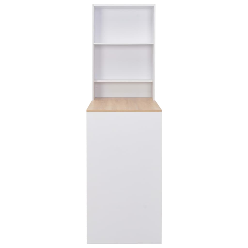 Masă de bar cu dulap, alb, 115 x 59 x 200 cm - Lando
