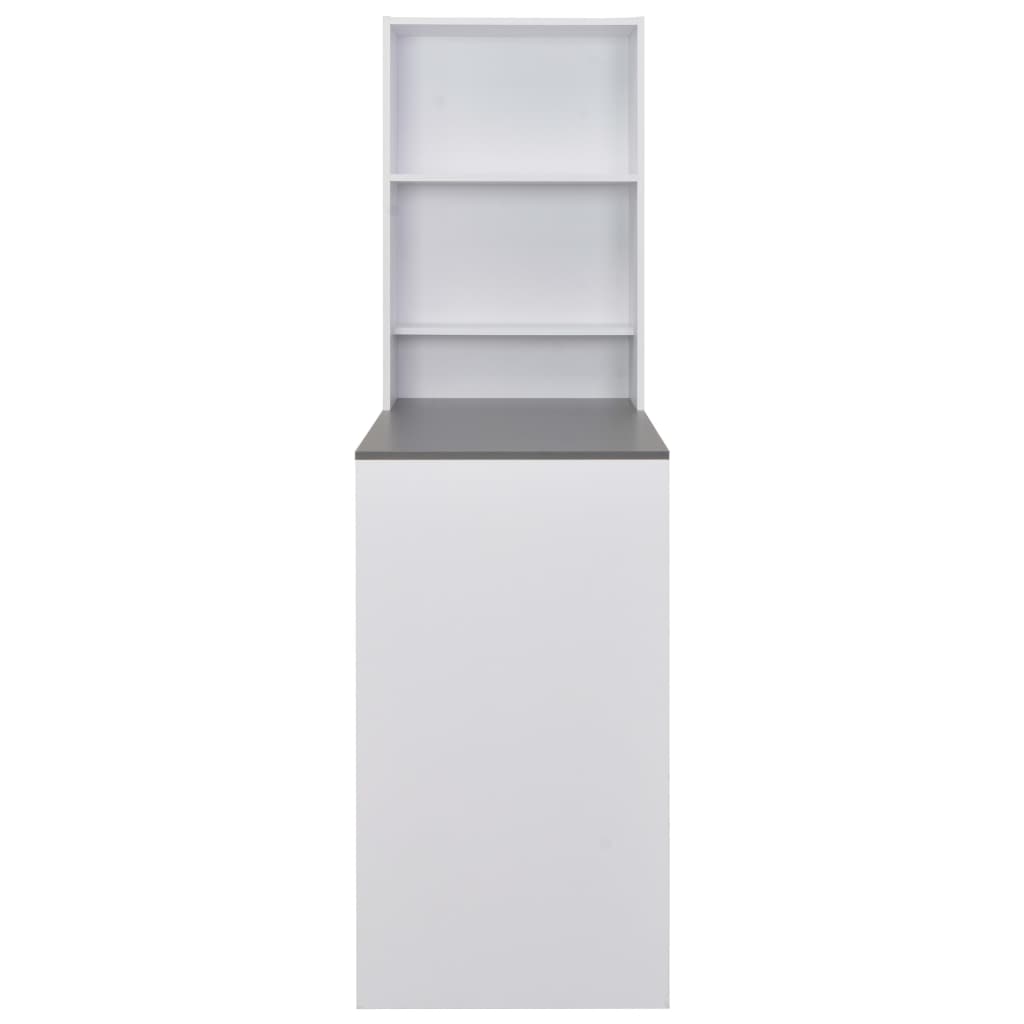 Masă de bar cu dulap, alb, 115 x 59 x 200 cm - Lando