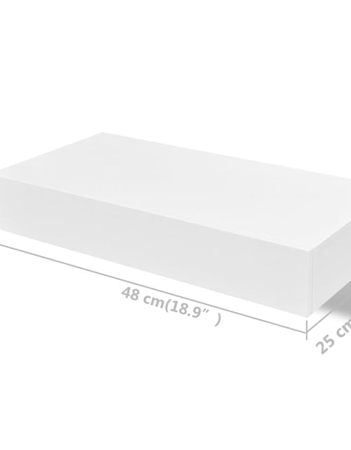 Încărcați imaginea în vizualizatorul Galerie, Rafturi de perete suspendate cu sertare, 2 buc., alb, 48 cm - Lando
