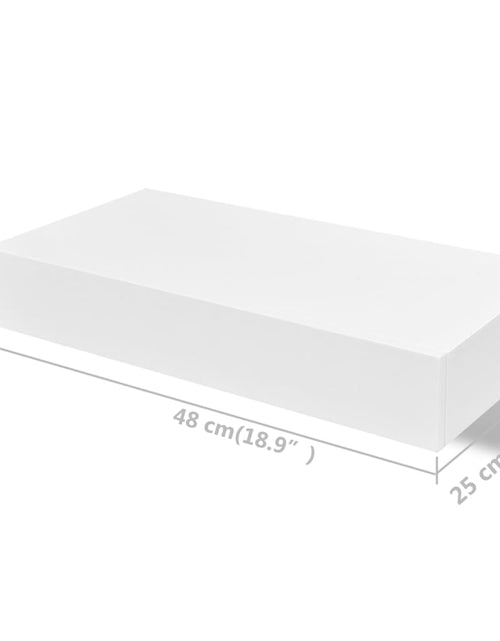 Загрузите изображение в средство просмотра галереи, Rafturi de perete suspendate cu sertare, 2 buc., alb, 48 cm - Lando
