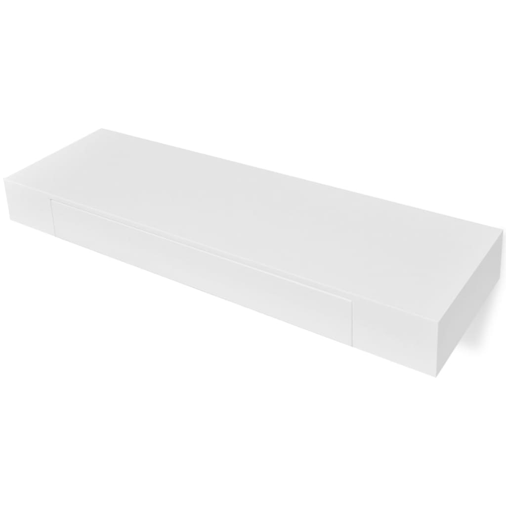 Rafturi de perete suspendate cu sertare, 2 buc., alb, 80 cm - Lando