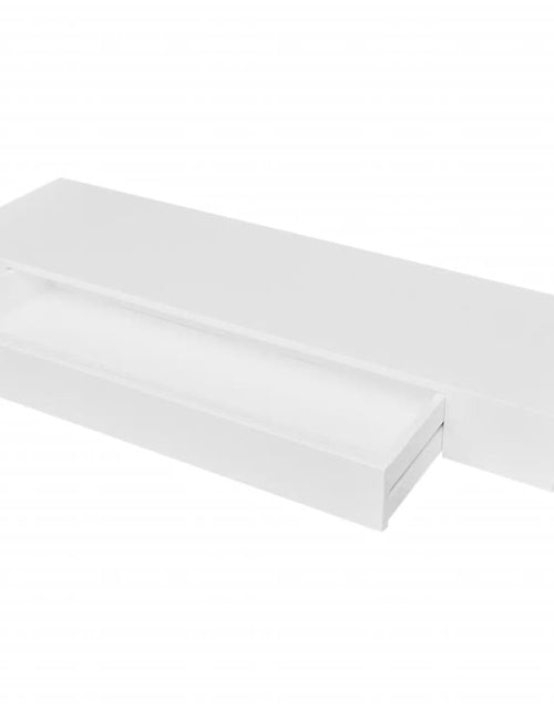 Încărcați imaginea în vizualizatorul Galerie, Rafturi de perete suspendate cu sertare, 2 buc., alb, 80 cm - Lando
