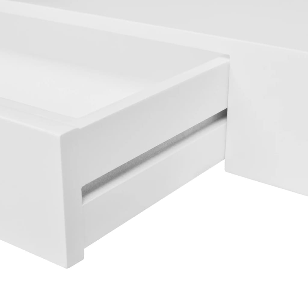 Rafturi de perete suspendate cu sertare, 2 buc., alb, 80 cm - Lando