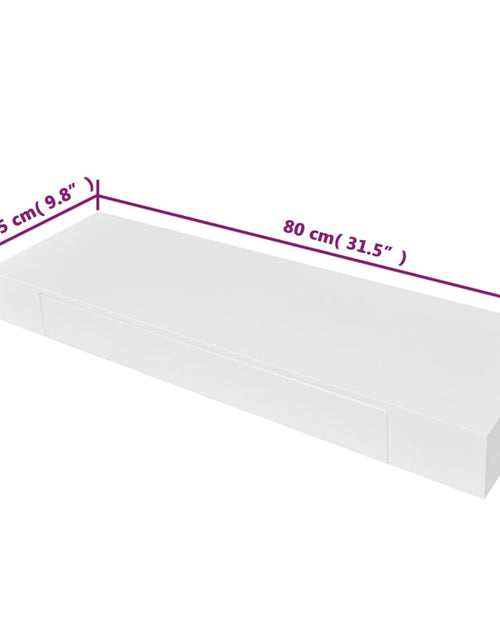Încărcați imaginea în vizualizatorul Galerie, Rafturi de perete suspendate cu sertare, 2 buc., alb, 80 cm - Lando
