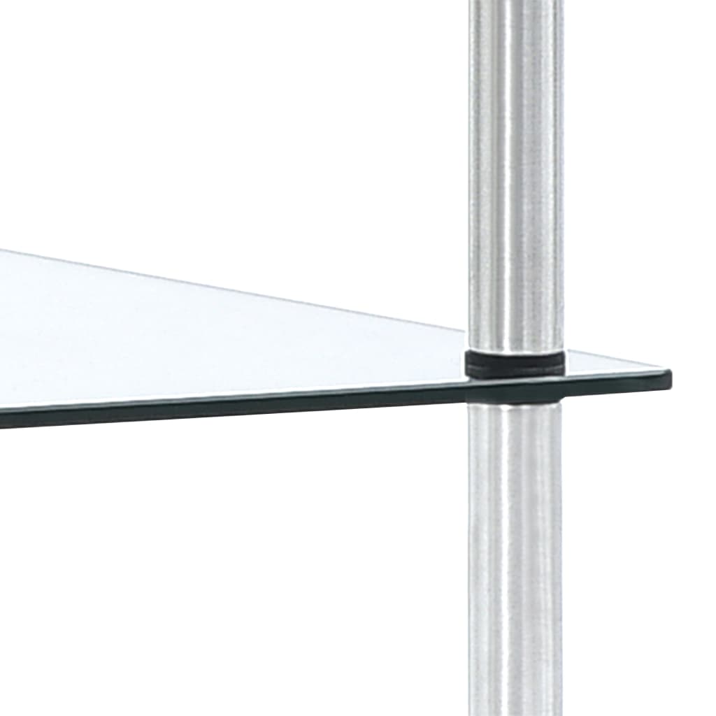 Raft cu 5 niveluri transparent, 40x40x130 cm, sticlă securizată - Lando