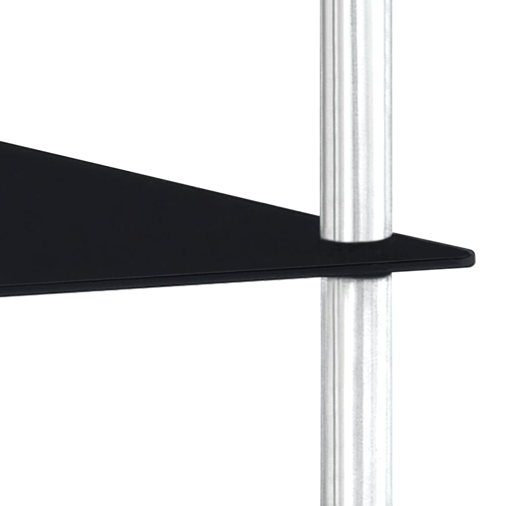Raft cu 2 niveluri, negru, 40 x 40 x 47 cm, sticlă securizată Lando - Lando