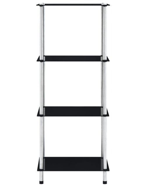 Încărcați imaginea în vizualizatorul Galerie, Raft cu 4 niveluri, negru, 40 x 40 x 100 cm, sticlă securizată Lando - Lando
