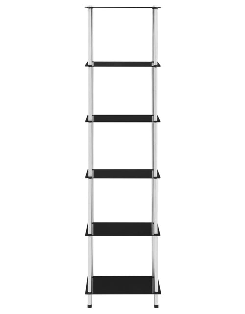Încărcați imaginea în vizualizatorul Galerie, Raft cu 6 niveluri, negru, 40 x 40 x 160 cm, sticlă securizată Lando - Lando
