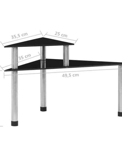 Încărcați imaginea în vizualizatorul Galerie, Raft de bucătărie negru, 49,5x35x26 cm, sticlă securizată Lando - Lando
